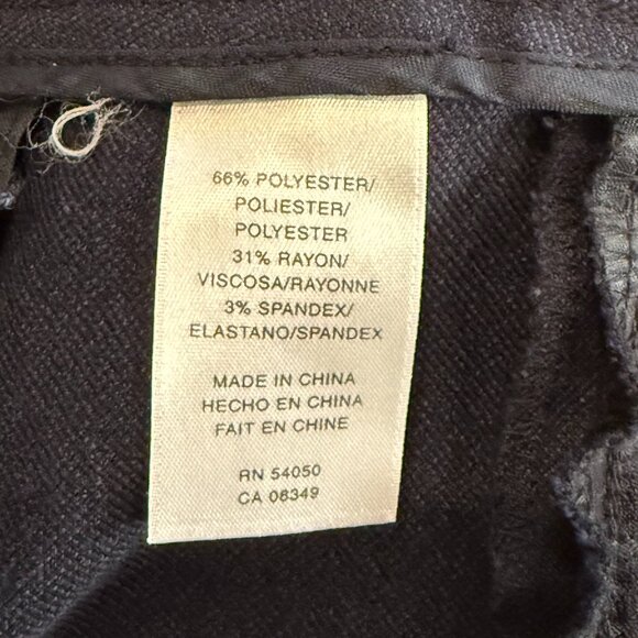 Jones New York Stretch Flat Front Navy Trouser Dress Pants Size 12 - Picture 7 of 7